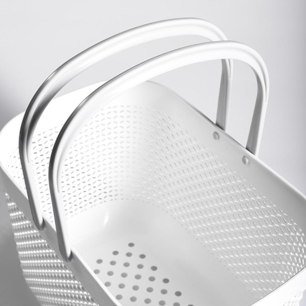 3X Portable Tote Shower Basket Plastic Storage Organizer for Home Bathroom White