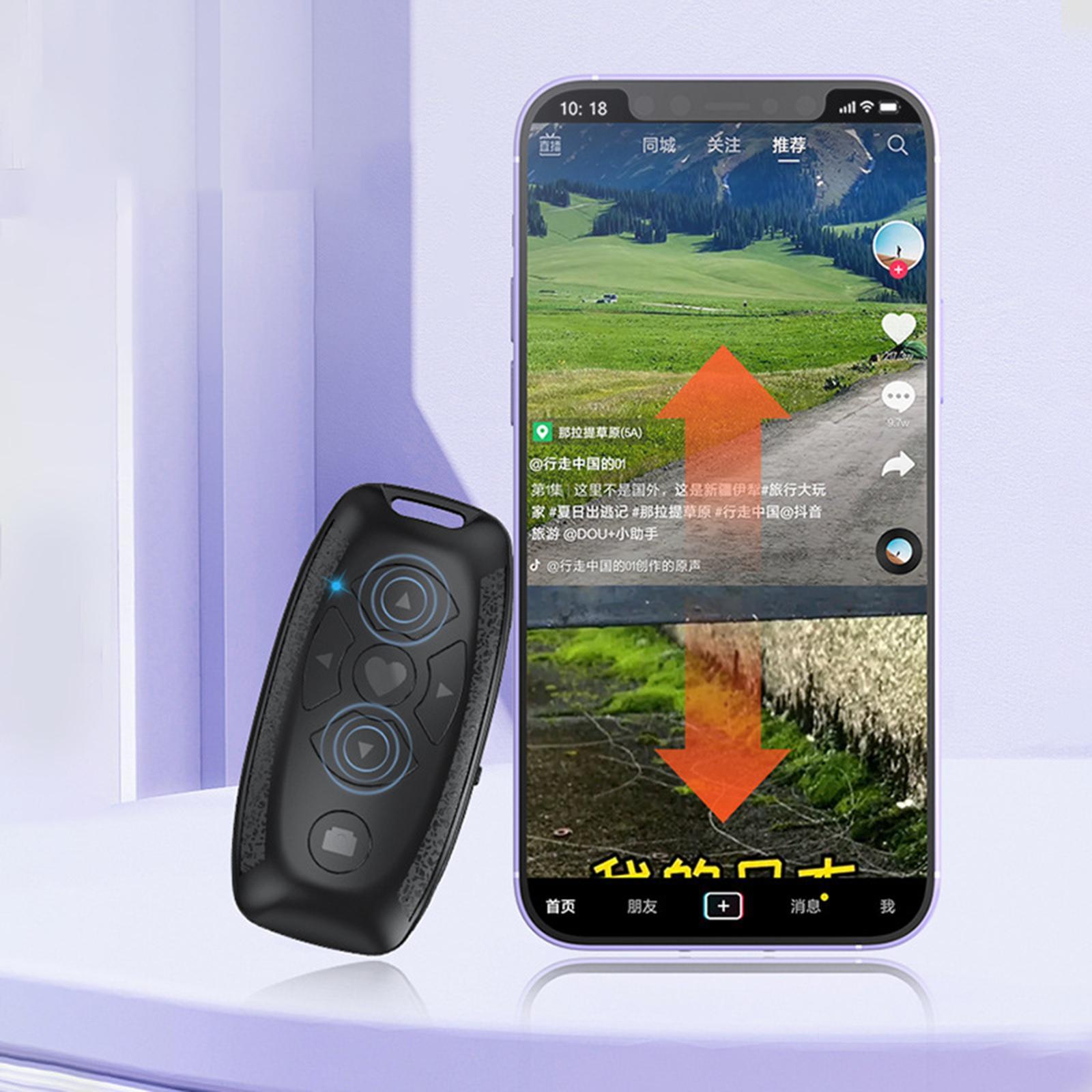 Bluetooth Camera Shutter Remote Selfie Button Accessories Black