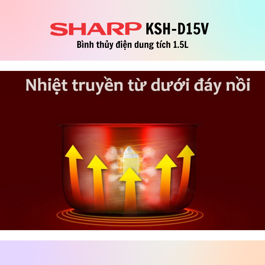 Nồi Cơm Điện Nắp Rời Sharp KSH-D15V (1.5L) - Màu Ngẫu Nhiên -  Hàng Chính Hãng