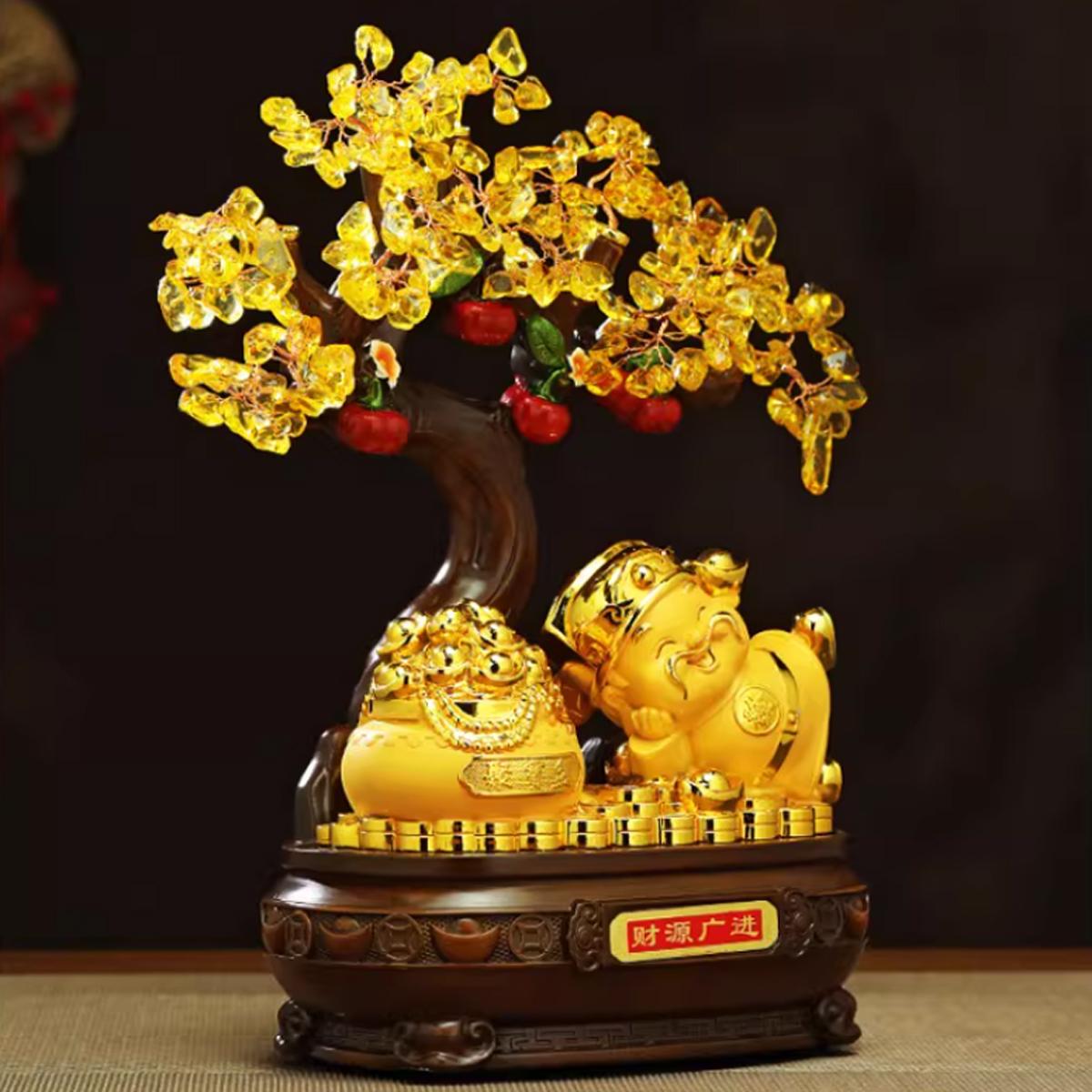 Cây Tiền Thần Tài Phát Tài - Trang Trí Tết - 23 x 17 x 10 cm - TSMC-26