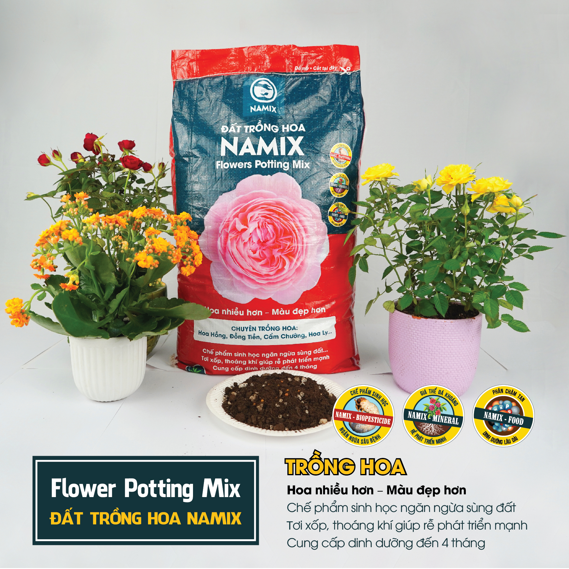 Đất trồng hoa Namix (Flowers Potting Mix)