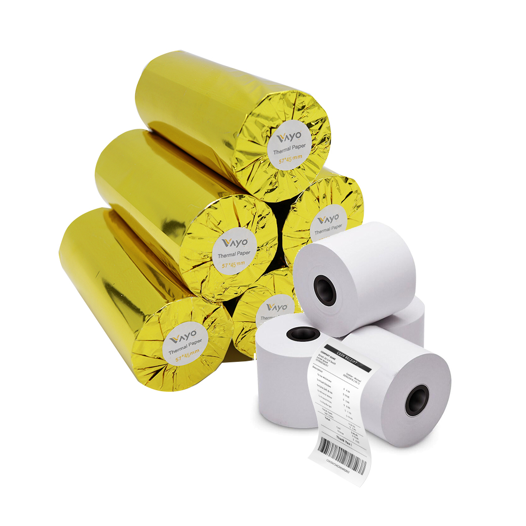 Giấy in nhiệt Giấy in bill VAYO Khổ 57 x 45 mm - In rõ nét - Lõi siêu nhỏ - Hàng chính hãng- 65gsm