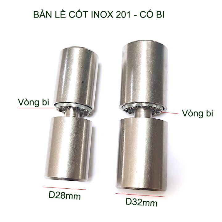 01 Bản lề cối xoay inox 201 có vòng bi, đường kính 28-32mm tùy chọn