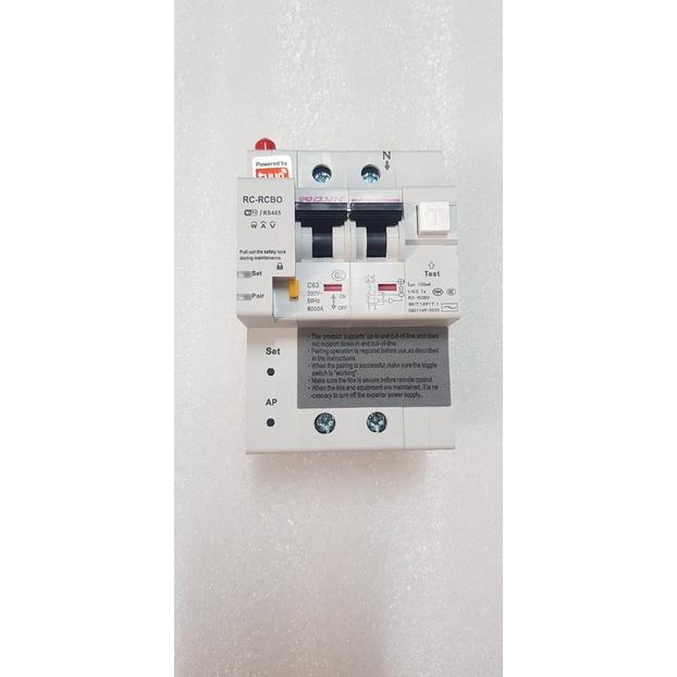 Aptomat cầu dao tổng RCBO CB thông minh wifi đo điện năng, chống giật, App Smart life Tuya, 63A - 2P, 100A - 4P
