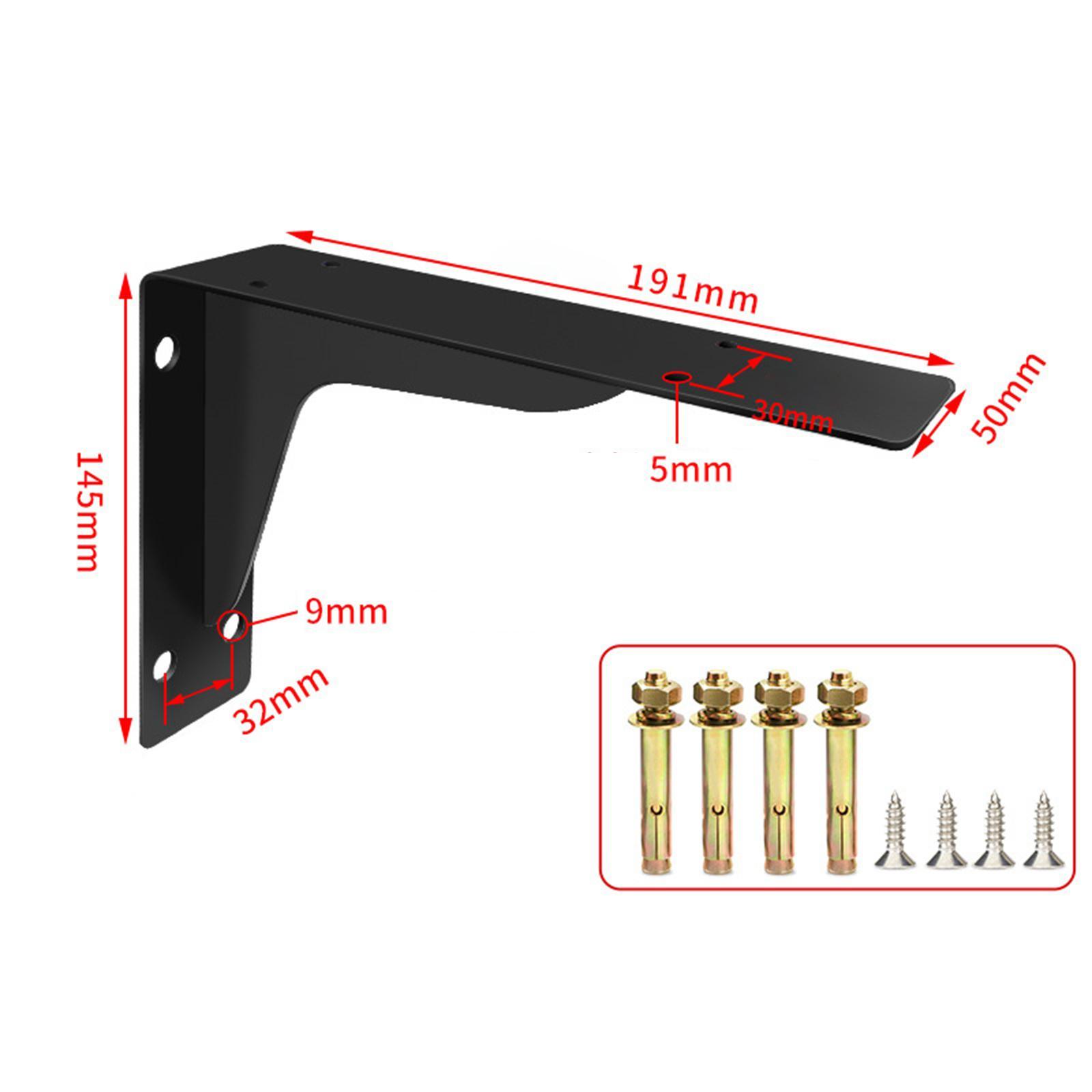 Thickened Shelf Bracket, 90 Degree Metal Tripod Wall Mount with Screws Strong Load Bearing Triangle Bracket for Work Furniture