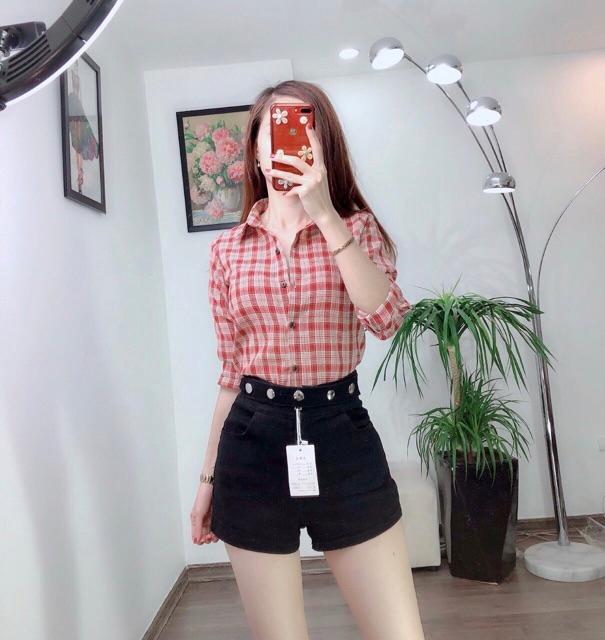 Áo sơ mi kẻ cổ đức dài tay thiết kế