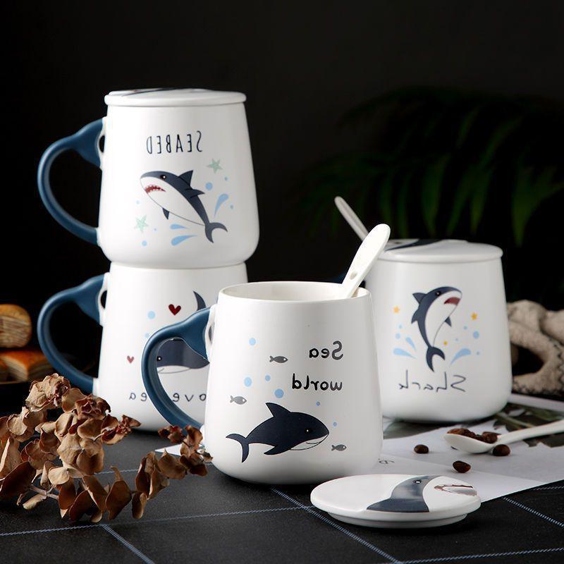Sáng Tạo Hay Nhất Hoạt Hình Siêu Dễ Thương Học Sinh Cốc Sứ Cốc Nước Dễ Thương Hộ Gia Đình Nam Nữ Cốc Sữa Có Nắp Muỗng