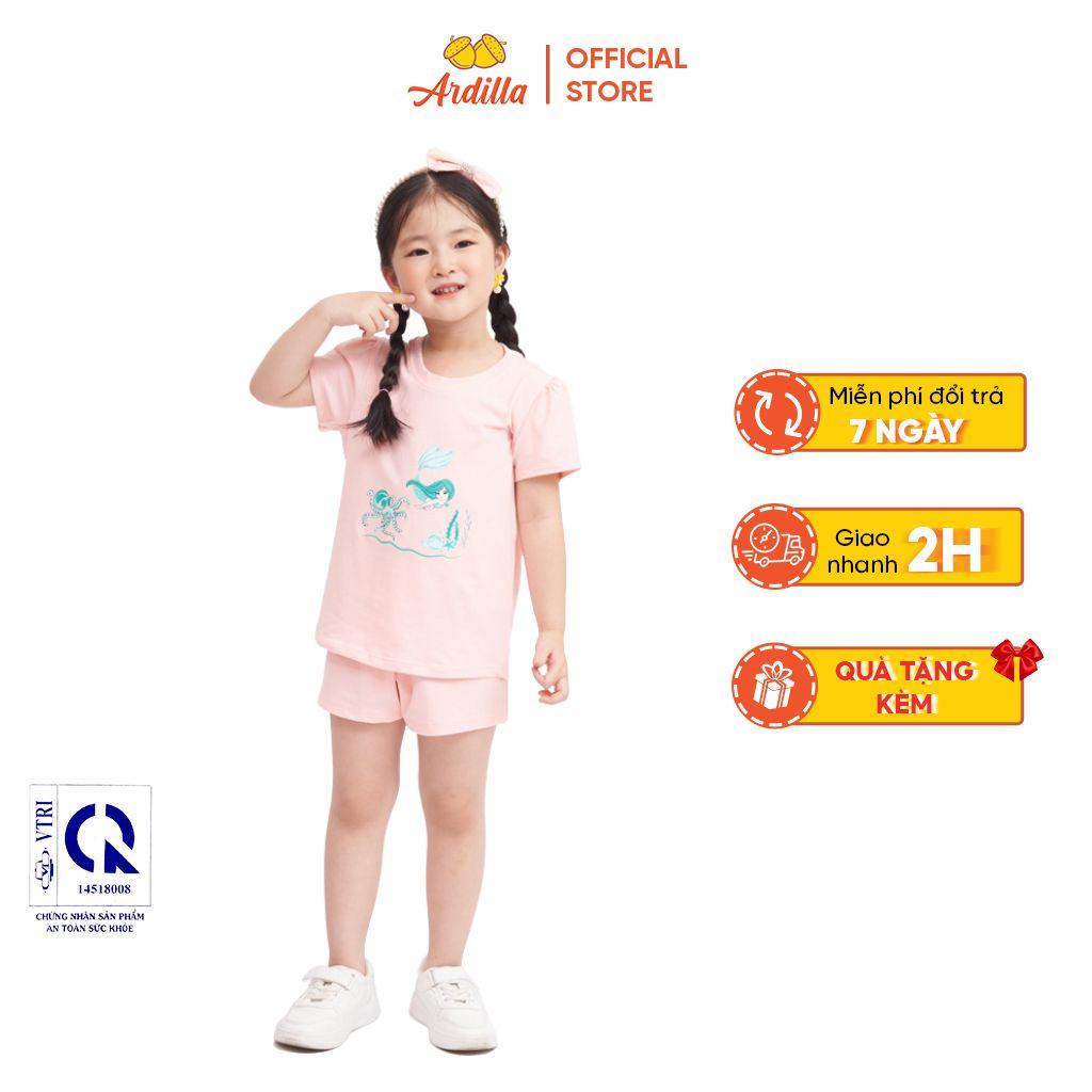 Bộ Quần Áo Bé Gái ARDILLA Cộc Tay Chất Liệu Cotton Thoáng Mát, In Hoạ Tiết Đáng Yêu Cho Bé 2-7 Tuổi K156GS21