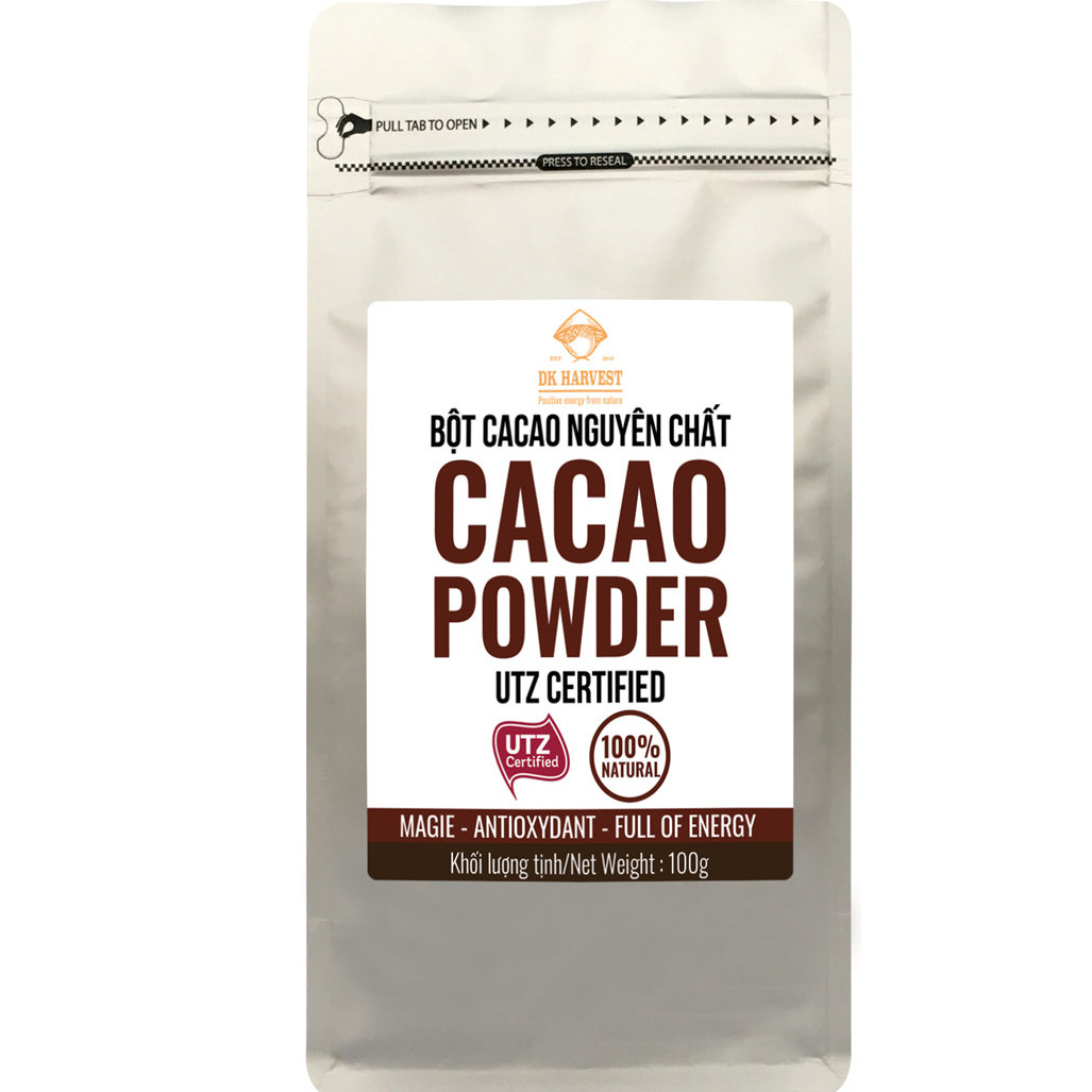 Bột CaCao Nguyên Chất 100% DK Harvest 100g, 200g, 500g