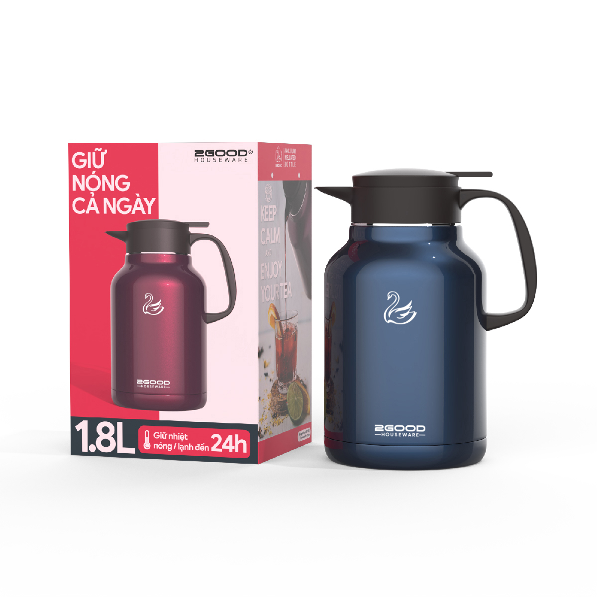 Phích Pha Trà Giữ Nhiệt 2GOOD FLASK B16 - 1,8L - 2,2L - Hàng Chính Hãng