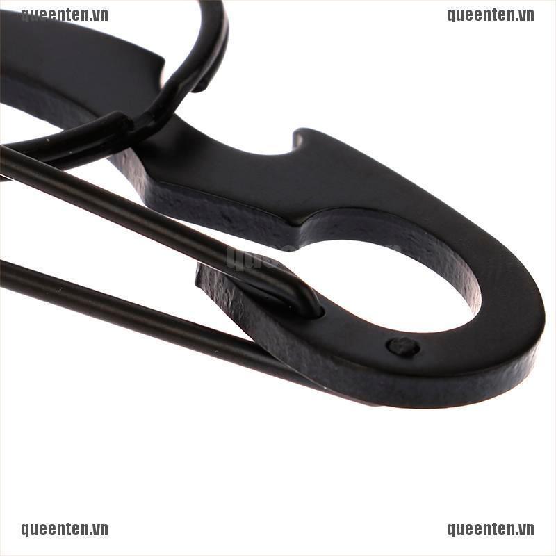 1pc Bottle Opener Keychain Ring D Shape Buckle Clip Outdoor Camping Carabiner QUVN