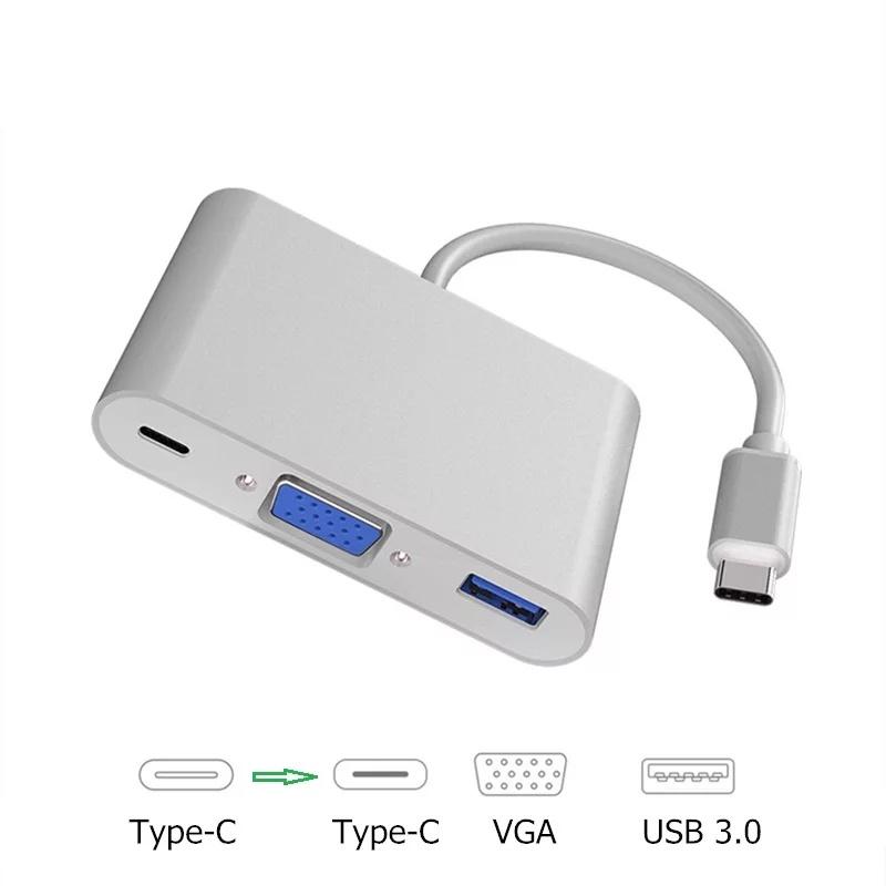 Hub USB Type-C ra HDMI,VGA cho laptop táo,MHL - Hồ Phạm