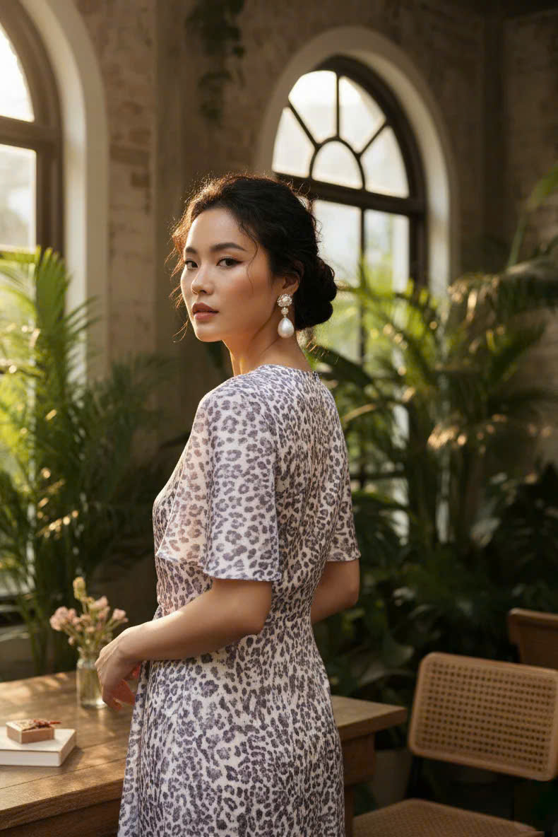 Đầm Suông Nhấn Eo Anh Đào thời trang thiết kế Hity Dre216