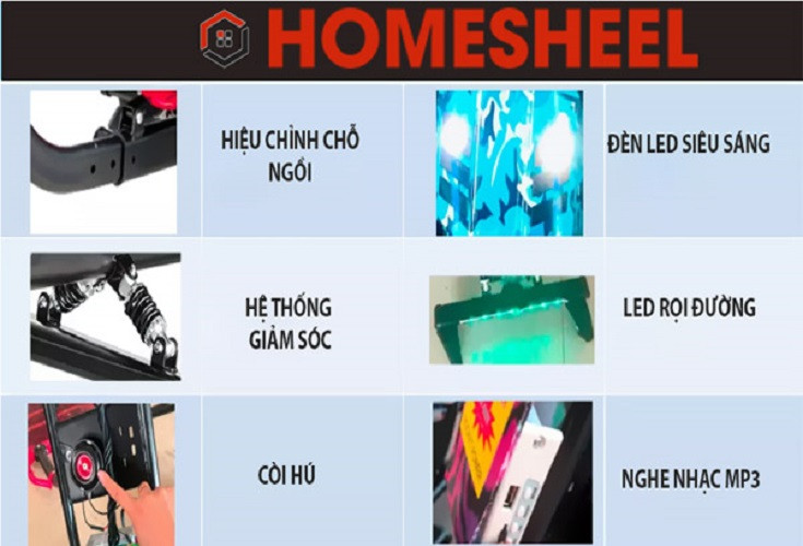 Xe điện drift 3 bánh Homesheel thế hệ mới D1 USA  Màu xanh cam lửa- Hàng chính hãng