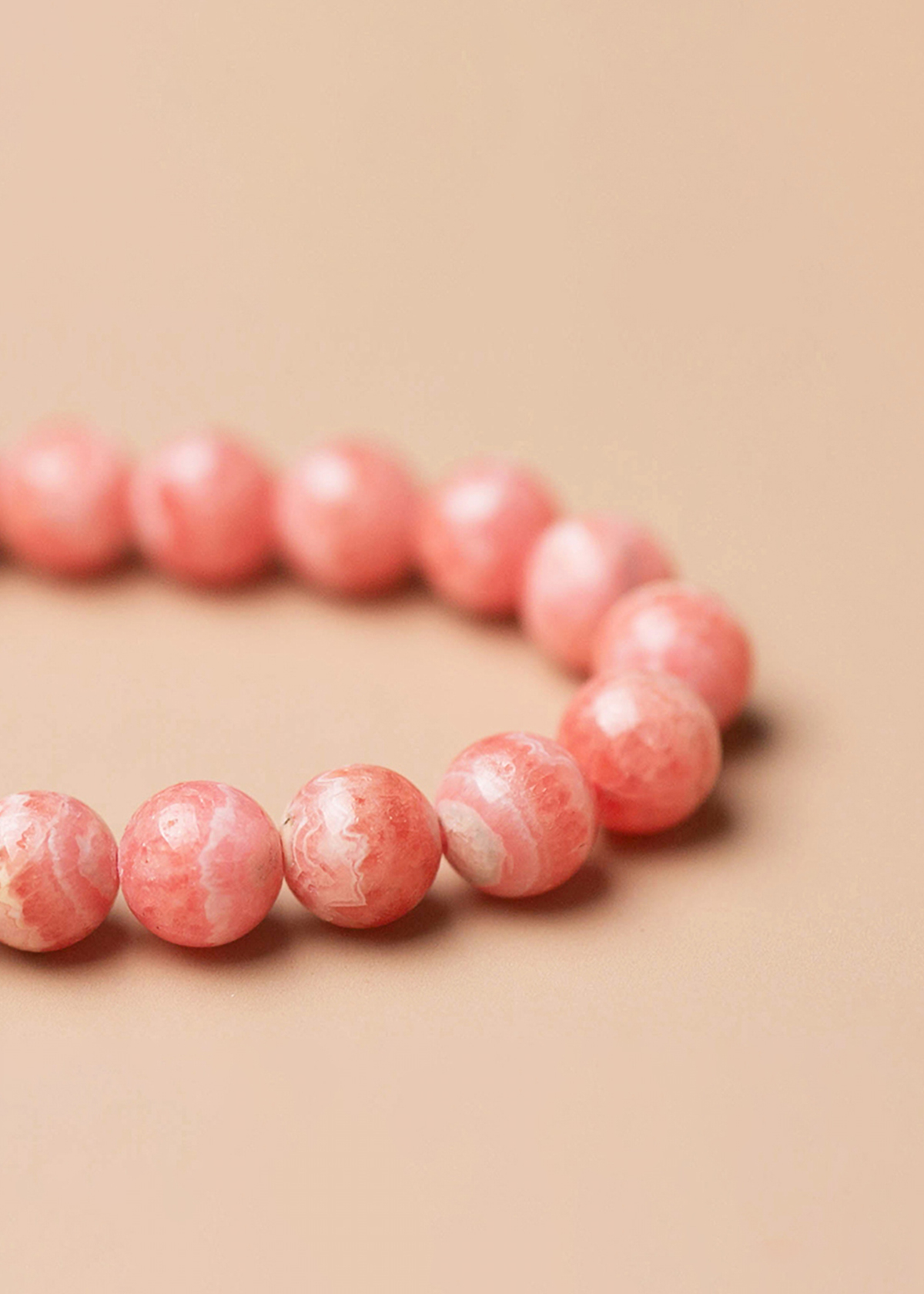 Vòng tay đá Rhodochrosite phối charm hoa mệnh hỏa, thổ - Ngọc Quý Gemstones