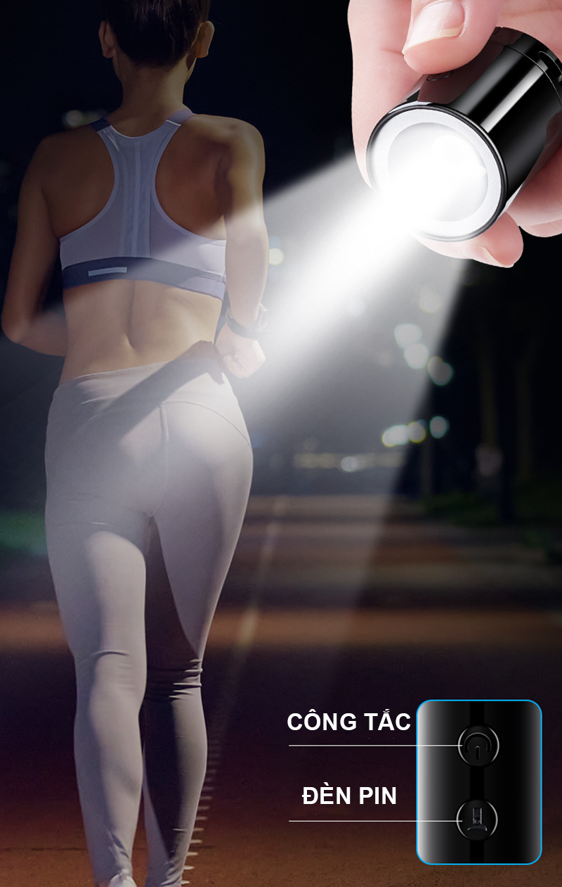 Bật Lửa Điện Hình Trụ Mini Có Đèn Pin Nhiều Màu - Sạc Điện