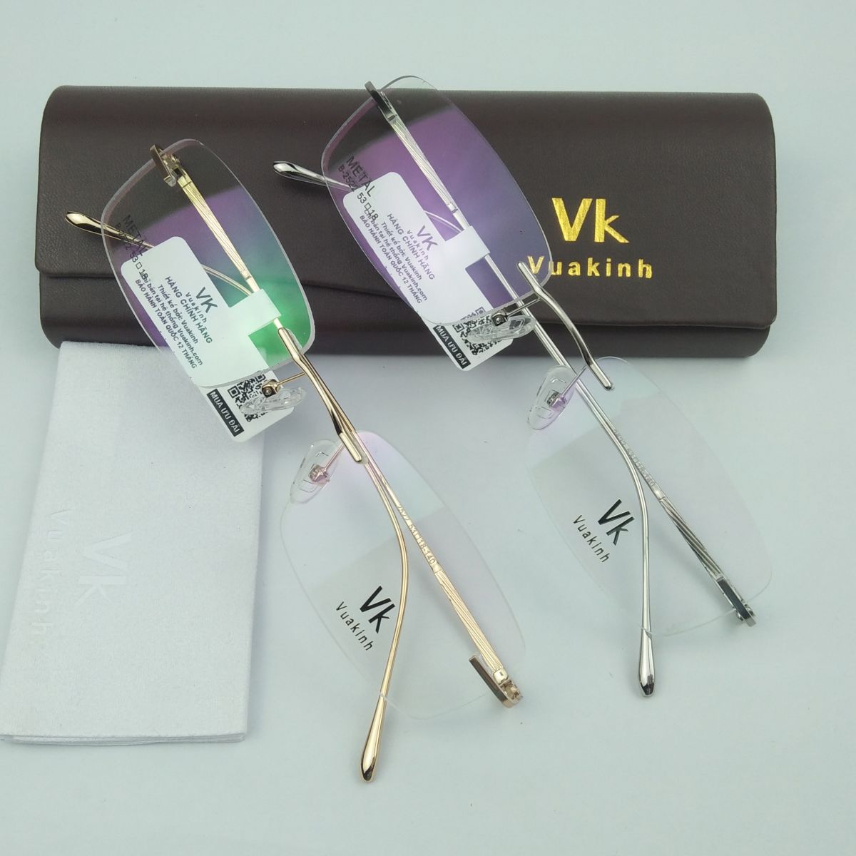 Gọng kính cận không viền càng massaga VK-37