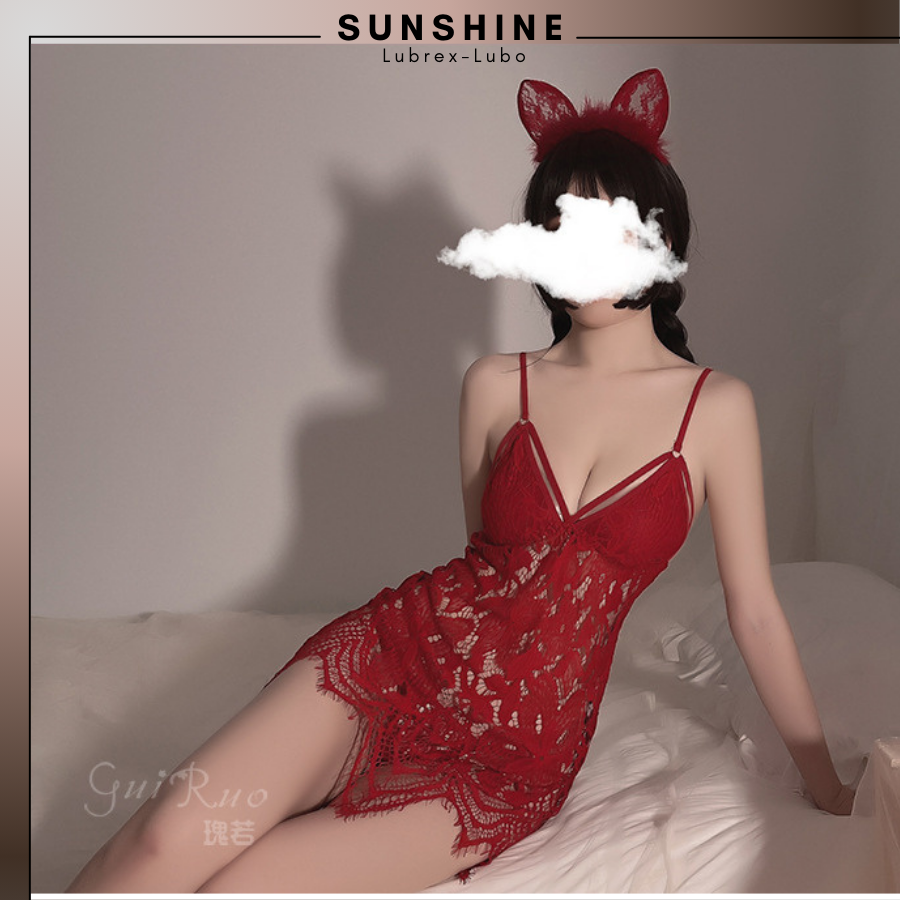 Váy ngủ sexy 2 dây gợi cảm xuyên thấu quyến rũ nhiều màu đen đỏ trắng - SUNSHINE DUOICA1235