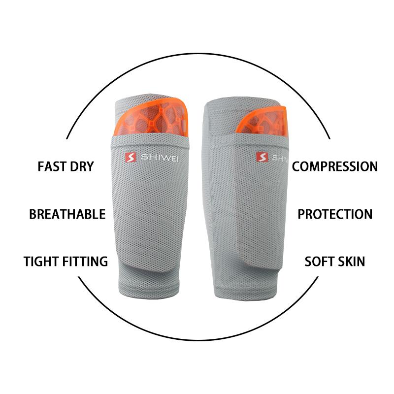 SHIN Guards bóng đá bóng đá Canilleras hỗ trợ hút chân nylon tay áo bảo hộ bằng bóng đá bóng đá bóng đá bóng đá bóng đá Color: White Size: L