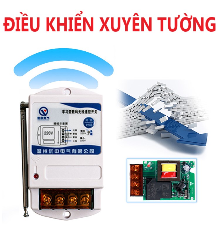 Công tắc điều khiển từ xa công suất cao 500M-1KM/30A/220V - HÀNG NHẬP KHẨU