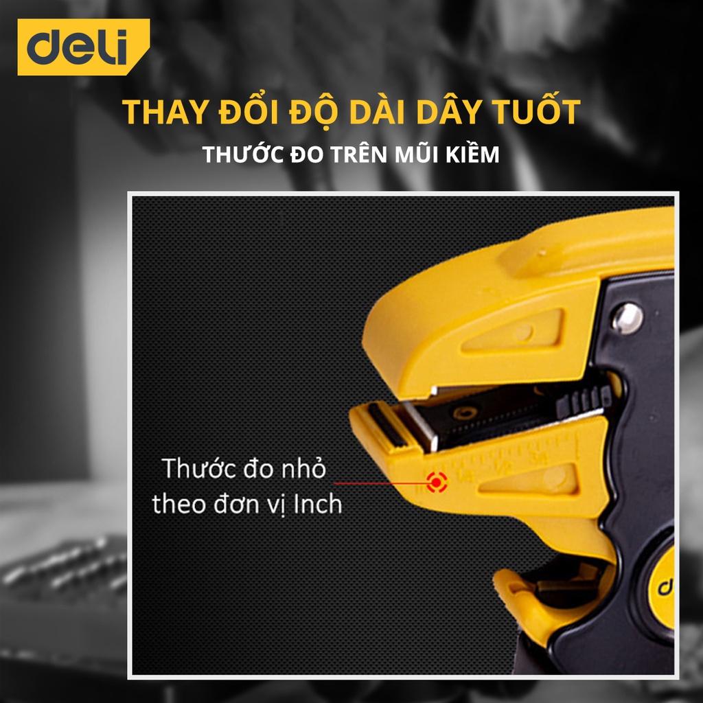 Kìm Tuốt Dây Điện Mỏ Quạ Đa Năng Deli 0.5-6mm - Thiết Kế Chuyên Dụng Giúp Tiết Kiệm Thời Gian, Công Sức - DL2003