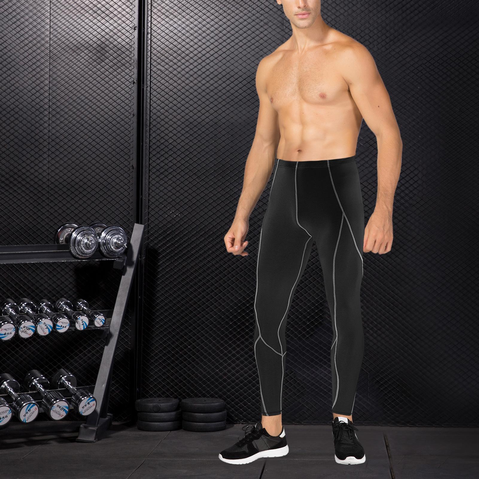 Quần tập thể dục cho nam được làm bằng vải polyester chất lượng cao, có độ thoáng khí và đàn hồi