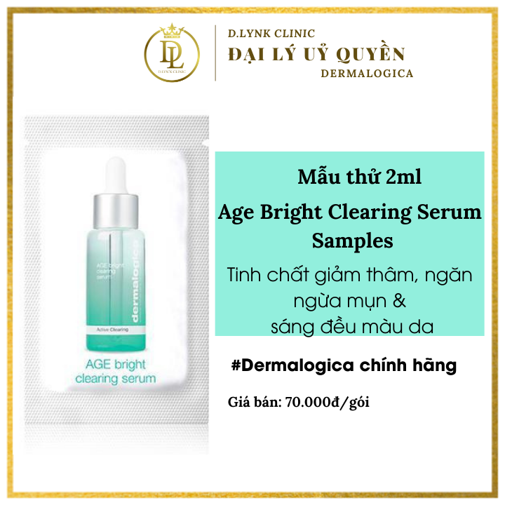 Mẫu thử tinh chất serum ngừa mụn giảm thâm mịn da cho da dầu mụn, da hỗn hợp - Dermalogica Age Bright Cleansing Serum Sample 2ml -  Mỹ phẩm chính hãng từ DLYNK CLINIC