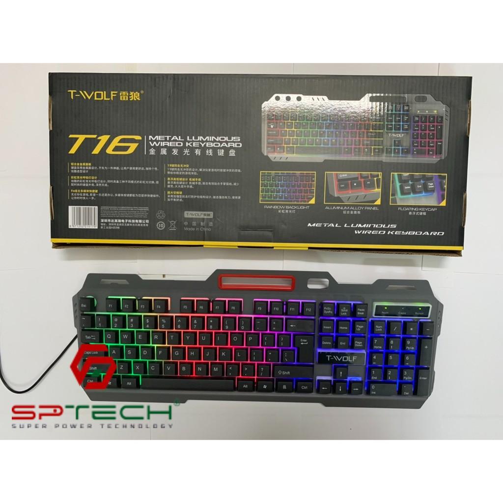 Bàn phím Keyboard GAMING T-WOLF  TF16 LED 7 MÀU Chuyên Game