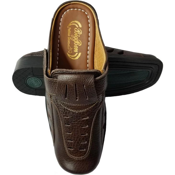 Dép bít mũi rọ nam da bò cao cấp HKT36