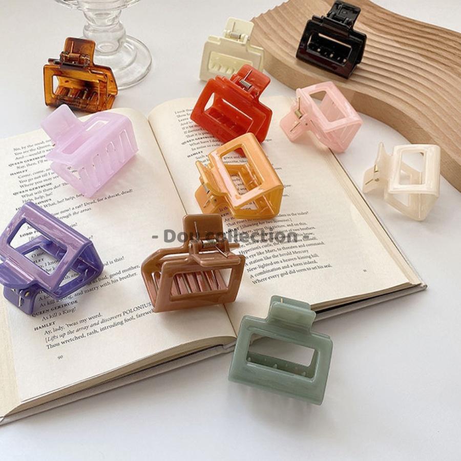 Kẹp Tóc Càng Cua Nữ Đẹp Trơn Hình Vuông Mini Hottrend Phong Cách Hàn Quốc - Mã KT015