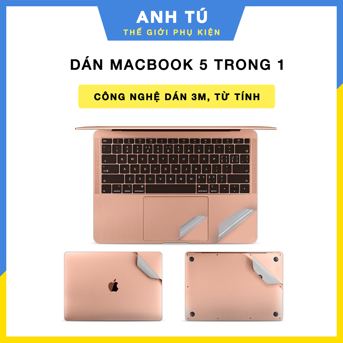 Bộ dán Full JRC 5in1 bảo vệ cho các dòng Macbook M1 2020 mới nhất