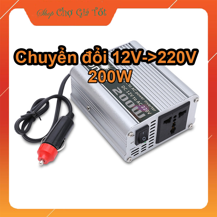 Bộ chuyển đổi nguồn 12V sang 220V trên ô tô công suất 200W