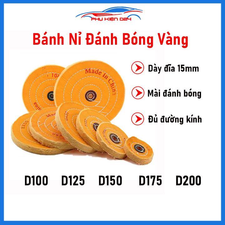 Bánh vải đánh bóng bề mặt sợi nỉ màu vàng đủ kích thước