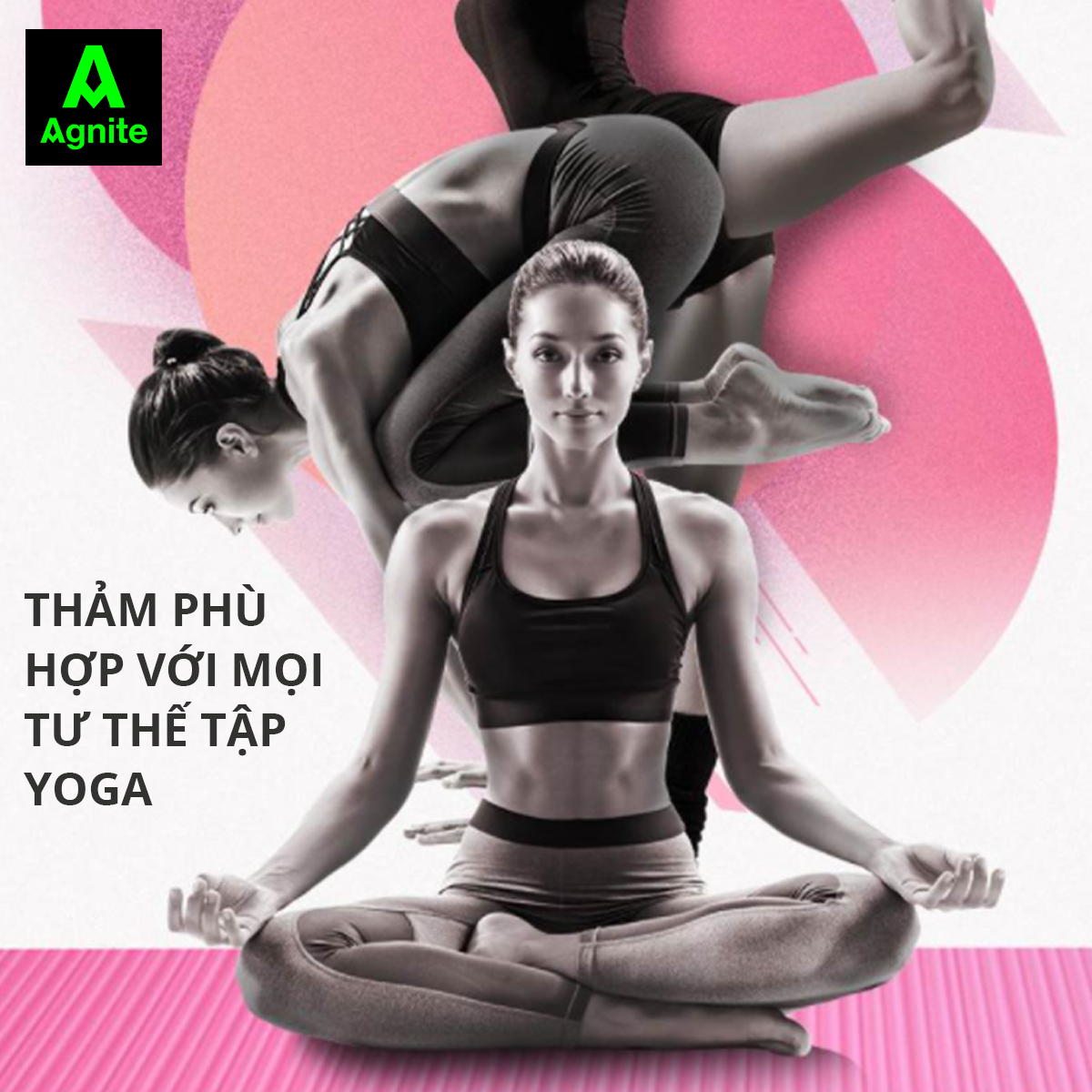 Thảm tập Yoga và GYM chuyên dụng dày 10mm kèm túi đựng Agnite - NBR nguyên khối, độ đài hồi tốt, chống lún - Chống trơn trượt, độ bám cao, ngăn ngừa hôi và ẩm mốc - Hàng chính hãng - EL108 / EL110