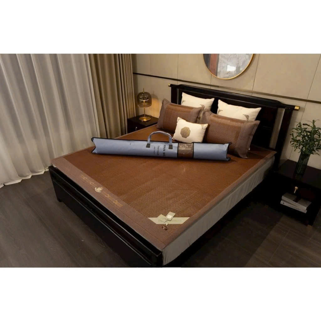 Chiếu Mây Điều Hòa Thủ Công Cao Cấp – Sợi Mây Tự Nhiên 5kg/Chiếc, Gấp Gọn Được, Giặt Được, Mát Lạnh Mùa Hè – Size 1m6 / 1m8 / 2m2 - HÀNG CHÍNH HÃNG MINIIN