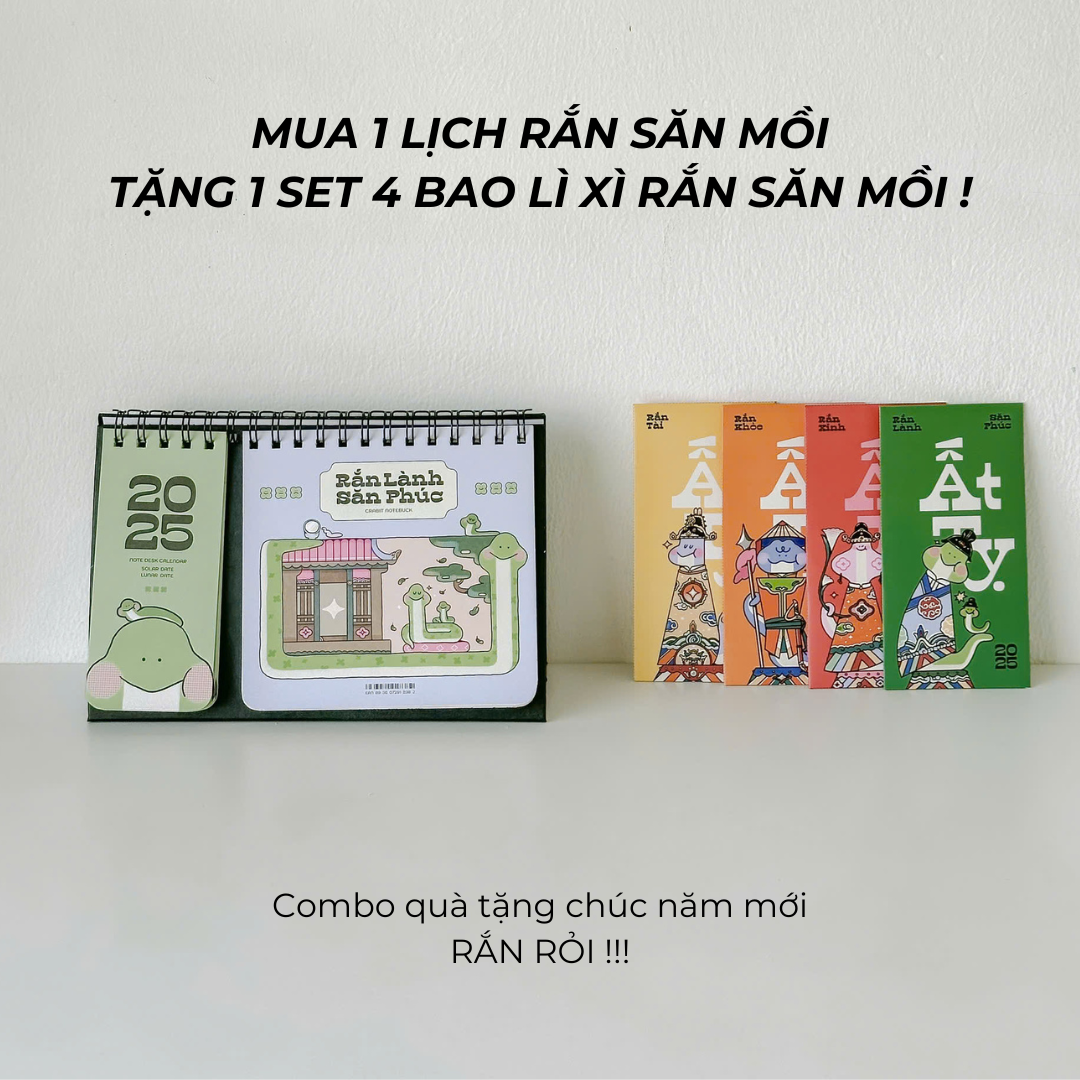 Bao lì xì tết 2025 set lì xì dài phiên bản Rắn năm Ất Tỵ Crabit