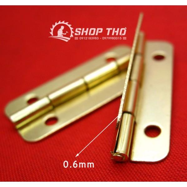 Bàn lề chữ nhật 37x17mm màu vàng bo góc