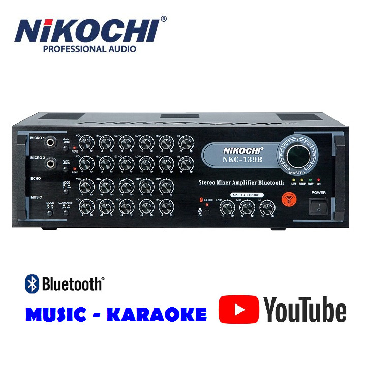 Amply Bluetooth Karaoke nghe nhạc NIKOCHI 139B - Phân phối chính hãng