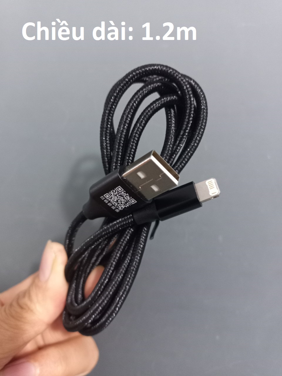 Cáp sạc và dữ liệu usb-ip 2.4A dây dù bện siêu bền Pisen LS-AL09 (1.2m) _ Hàng chính hãng