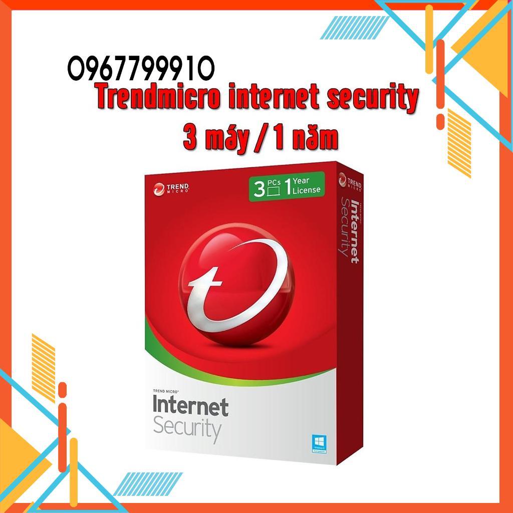 Key Trend Micro Internet Security 3 User 1 Year - Hàng Chính Hãng