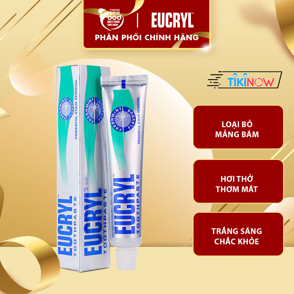 Kem Đánh Trắng Răng Hương Bạc Hà Thơm Mát Eucryl Toothpaste Freshmint 62g