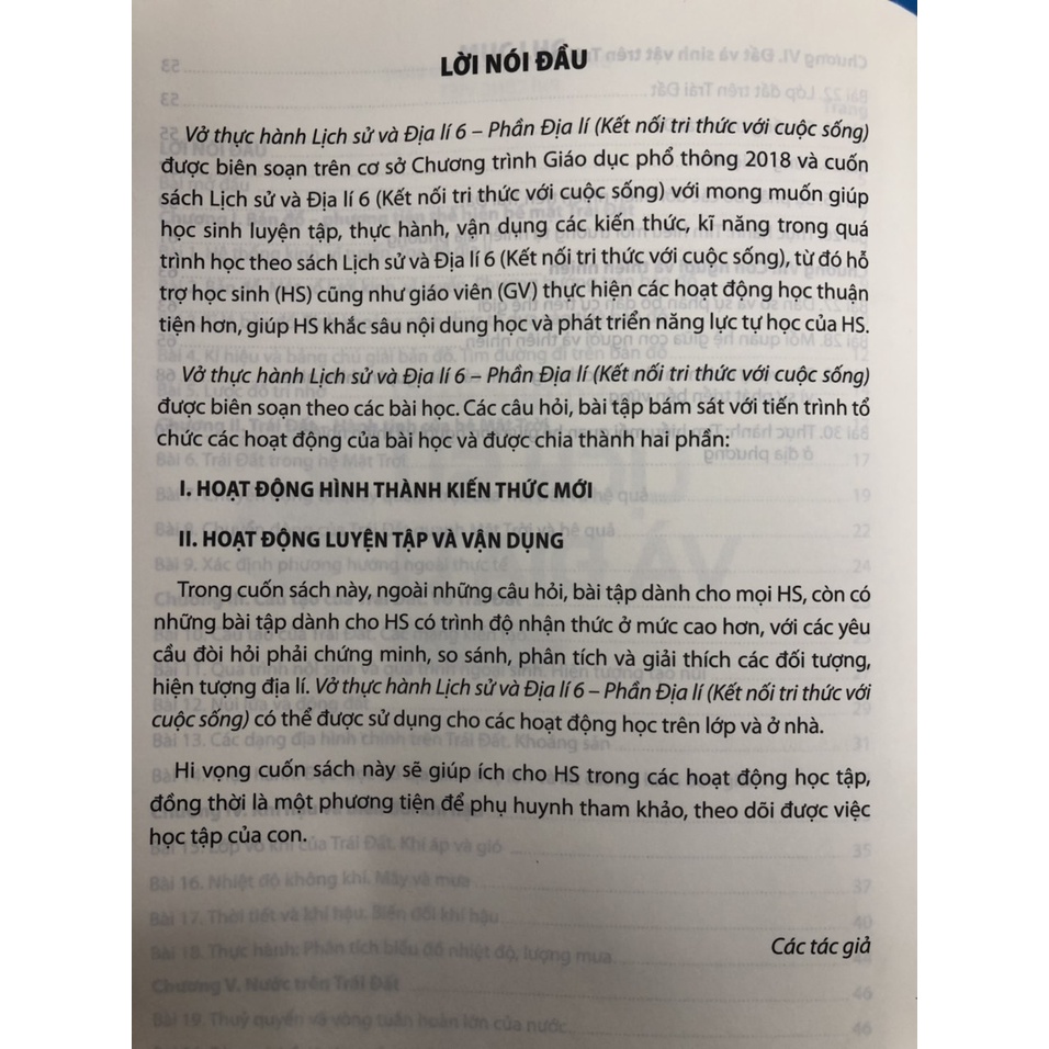 Sách - Vở thực hành Lịch Sử và Địa Lí lớp 6 - phần Địa Lí (Kết nối tri thức với cuộc sống)