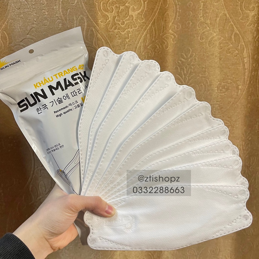 Thùng Khẩu Trang 300 Chiếc KF94 UniMask, SunMask 4D Hàn Quốc, 4 Lớp Kháng Khuẩn Chính Hãng - Có Tem Kiểm Định BYT