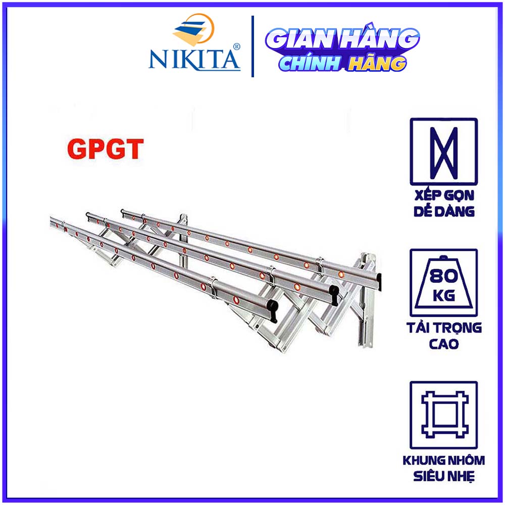 Giàn phơi quần áo xếp gọn - Giàn phơi thông minh gắn tường - Chính hãng NIKITA