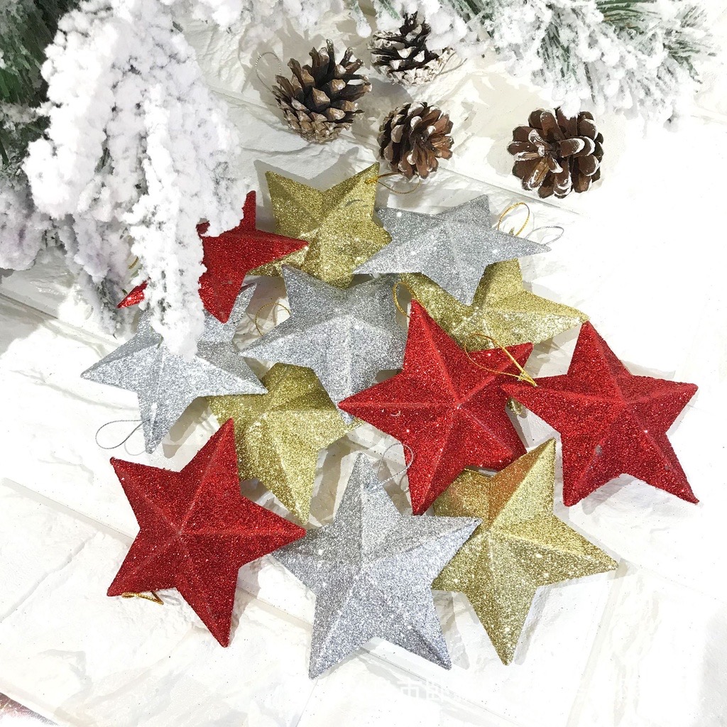 Sét 10 ngôi sao trang trí noel mini
