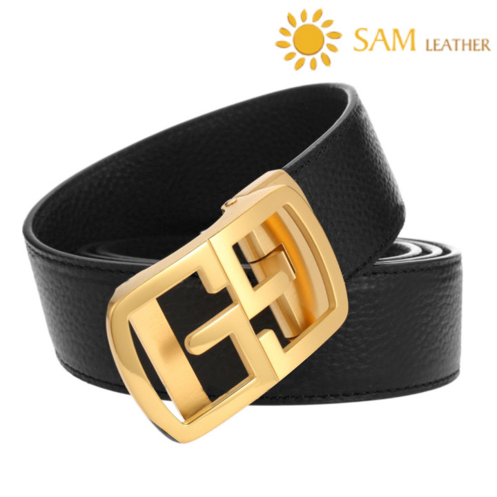Dây Nịt Nam SAM Leather SFDN137 - Thắt Lưng Nam Da Bò Cao Cấp/ Mặt Khoá Thắt Lưng Inox Không Gỉ, Men's belts
