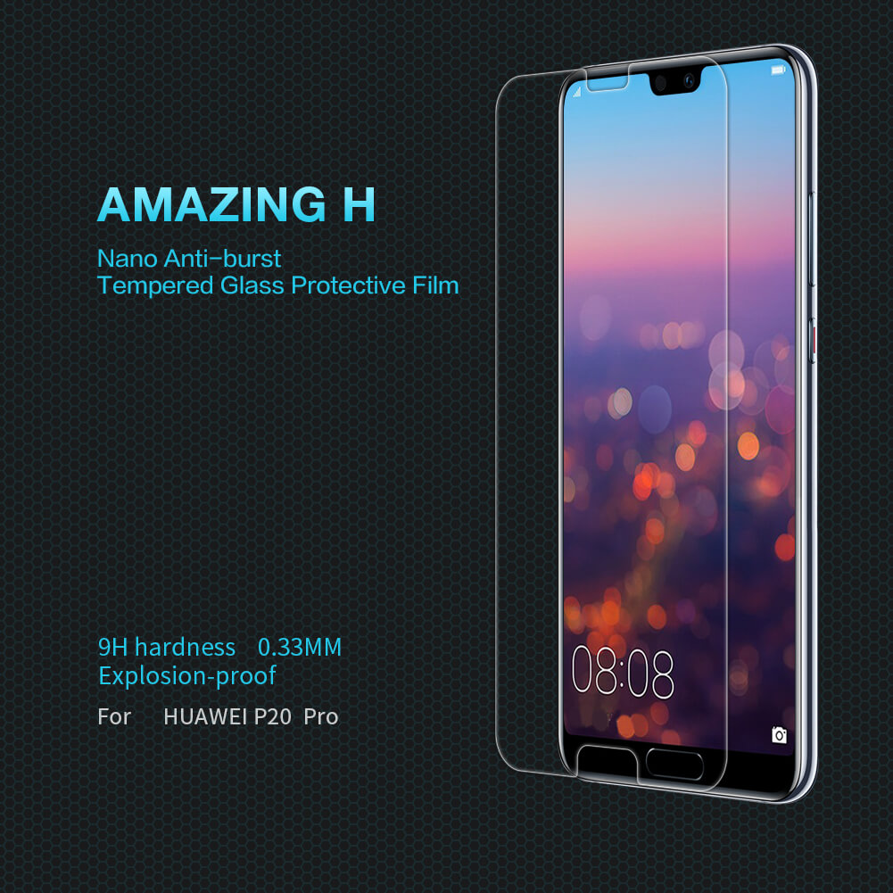Miếng dán kính cường lực cho Huawei P20 Pro hiệu Nillkin Amazing H (độ cứng 9H, mỏng 0.33mm, chống dầu, hạn chế vân tay) - hàng nhập khẩu