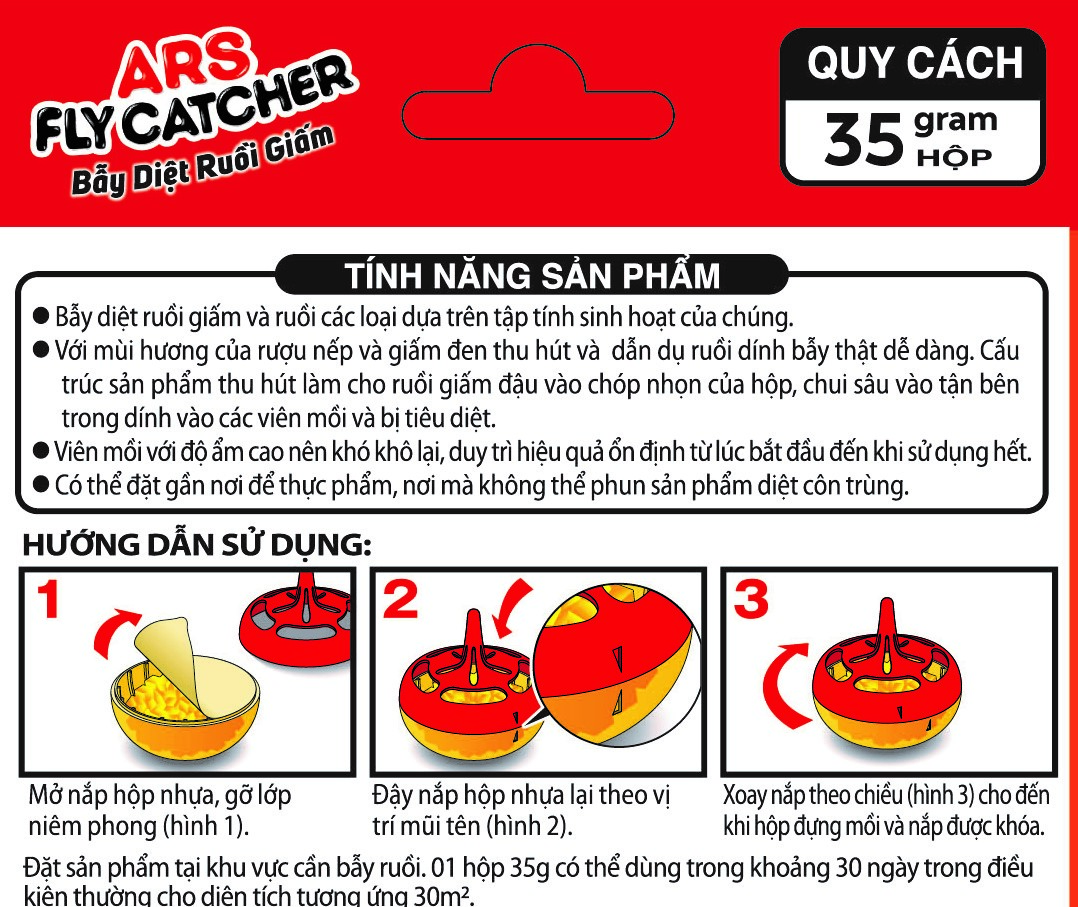 Combo 2 hộp Bẫy diệt ruồi giấm ARS Fly Catcher