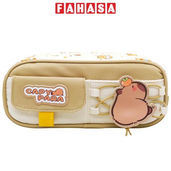 Bóp Viết Vải Capybara - Shunde 9135 - Màu Nâu Nhạt