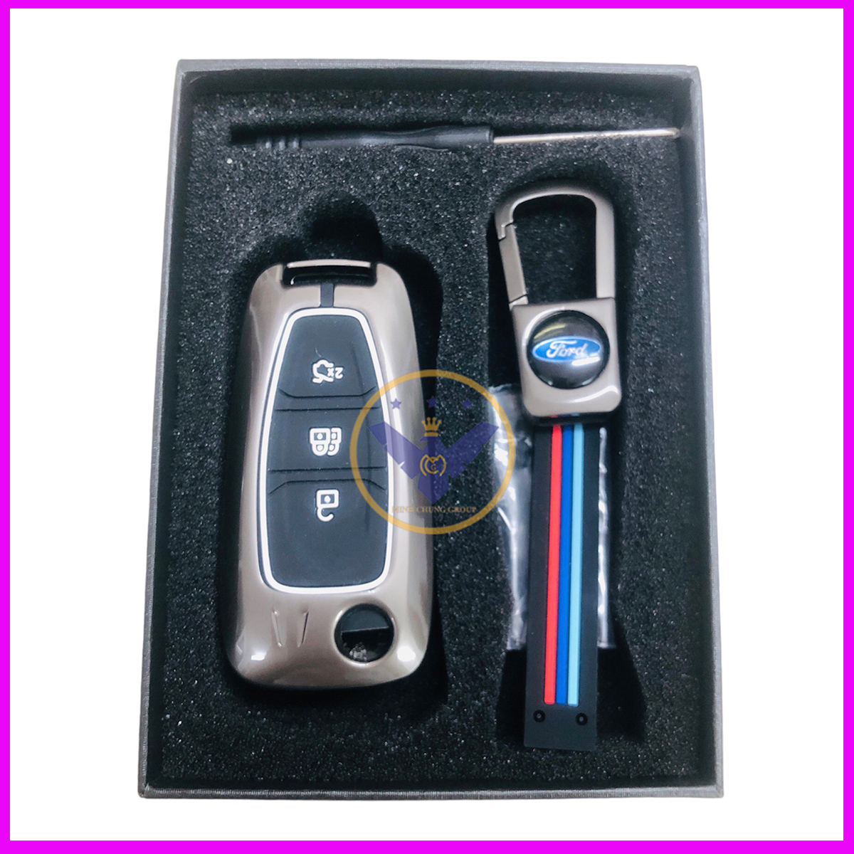 Ốp chìa khóa Titan cho xe Ford Ranger XLS, Ford Focus 3 nút khoá gập